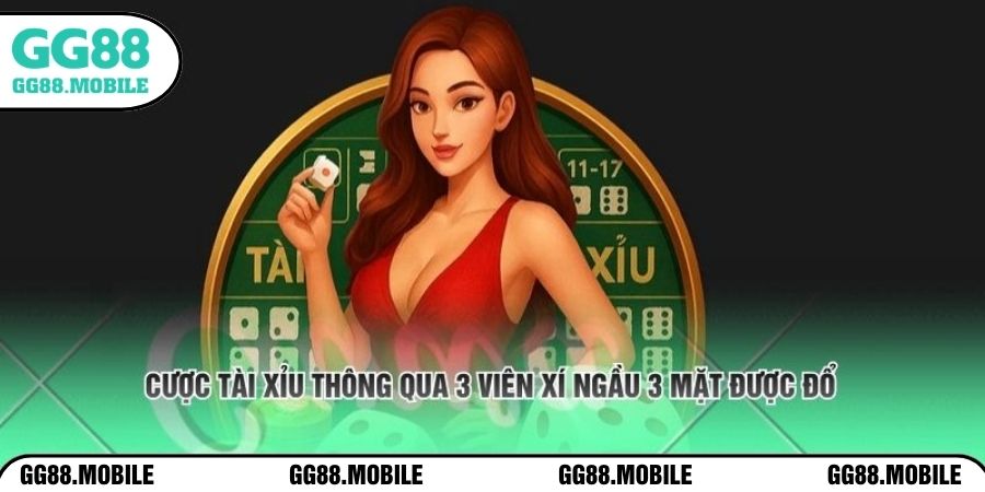 Cược tài xỉu thông qua 3 viên xí ngầu 3 mặt được đổ 
